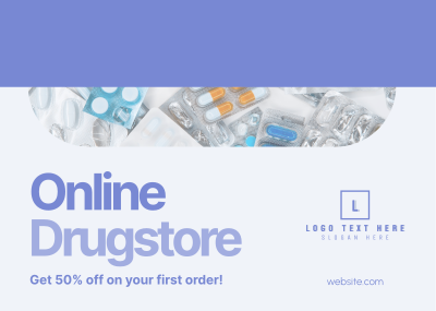 Online Drugstore Promo Postcard Image Preview