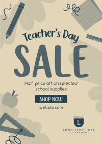Supplies Sale for Teachers Poster Design
