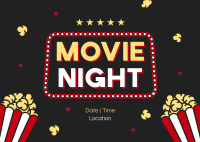 Movies and Popcorn Postcard Design