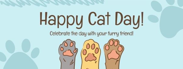 Cat Day Paws Facebook Cover Design Image Preview