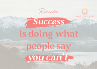 Success Motivational Quote Postcard Image Preview