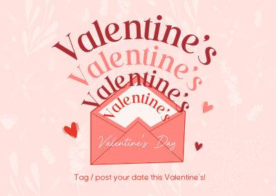 Valentine's Envelope Postcard Image Preview