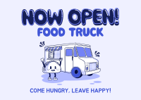 Cutesy Food Truck Mascot Postcard Image Preview