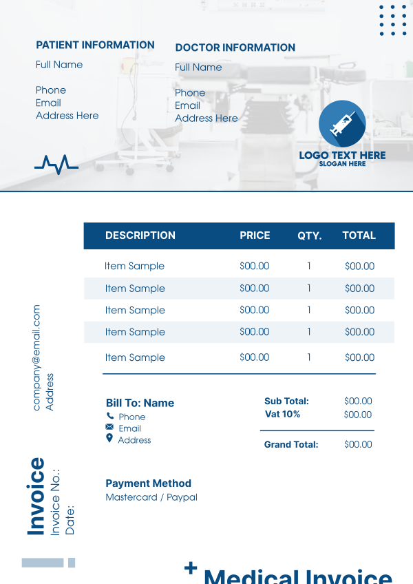 To Medical Invoice Design Image Preview