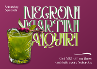 Negroni Martini Daiquiri Postcard Image Preview