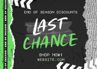 Grunge End Of Season Sale Postcard Image Preview