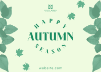 Autumn Season Leaves Postcard Image Preview