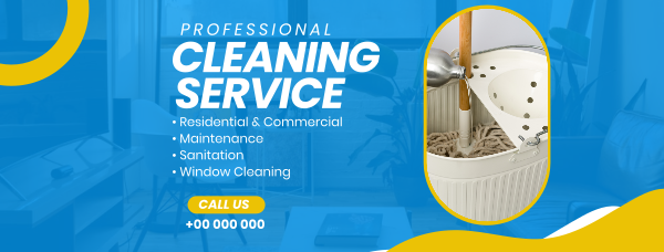 Professional Cleaning Service Facebook Cover Design Image Preview