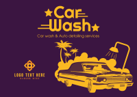 Vintage Carwash Postcard Image Preview
