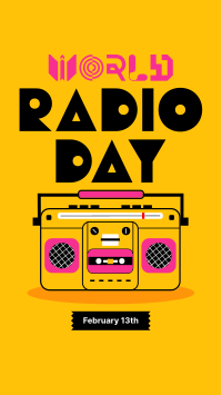 Radio Day Retro Facebook Story Design