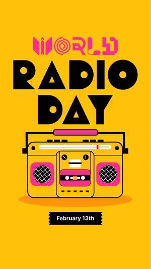 Radio Day Retro Facebook story Image Preview