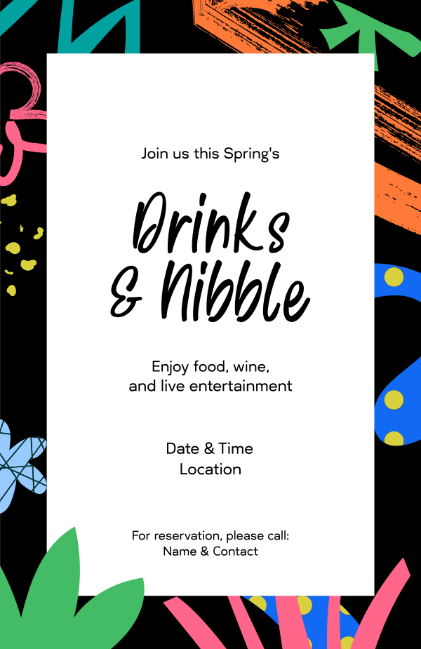 Drinks and Nibble Invitation Design Image Preview