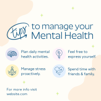 Mental Health Tips Instagram Post Preview