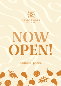 Now Open Vegan Restaurant Poster Image Preview