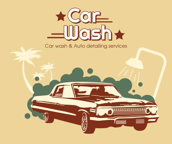 Vintage Carwash Facebook Post Design Image Preview