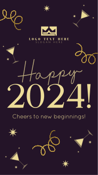 Quirky and Festive New Year Facebook Story Design