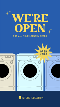 Laundry Store Hours Facebook Story Design