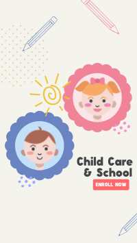 Childcare and School Enrollment Facebook Story Design