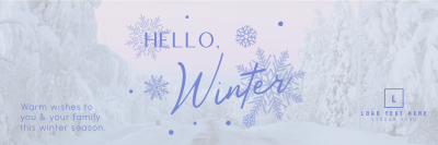 Minimalist Winter Greeting Twitter Header Image Preview