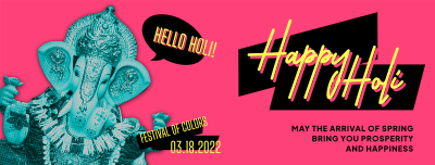 Hello Holi Facebook cover Image Preview