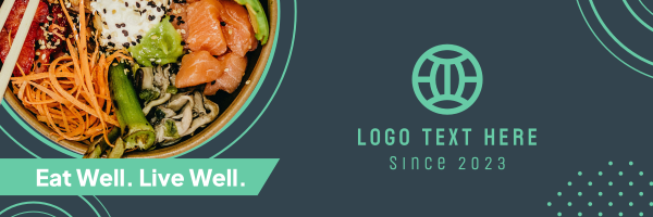 Healthy Food Sushi Bowl Twitter Header Design Image Preview