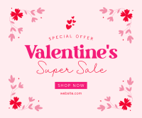 Valentines Day Super Sale Facebook Post Design