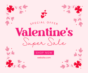 Valentines Day Super Sale Facebook post Image Preview