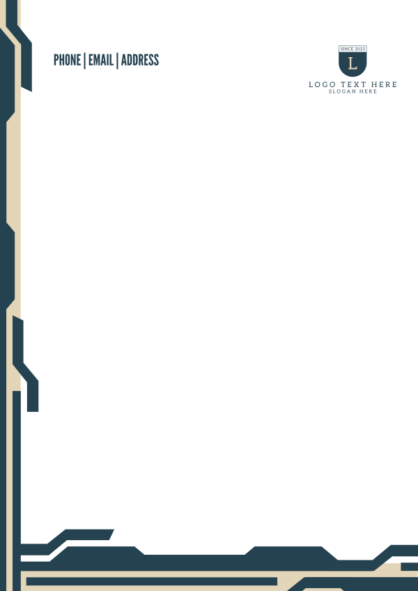 Tech Circuit Letterhead Design Image Preview