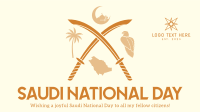 Saudi Day Symbols Facebook Event Cover Design