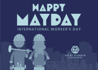 May Day Workers Event Postcard Design