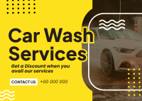 Sleek Car Wash Services Postcard Design