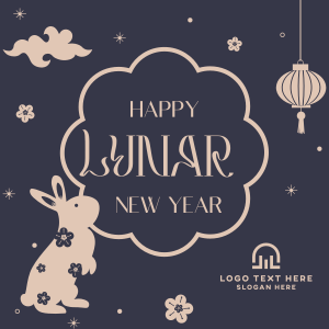 Lunar New Year Rabbit Instagram post Image Preview
