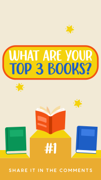 Your Top 3 Books YouTube short Image Preview