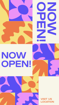Floral Pattern Now Open Facebook Story Design