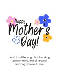 Mother's Day Colorful Flowers Poster Design