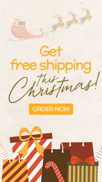 Contemporary Christmas Free Shipping Facebook story Image Preview
