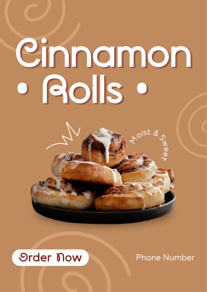 Quirky Cinnamon Rolls Flyer Image Preview