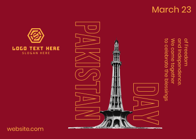 Pakistan Day Tower Postcard Image Preview
