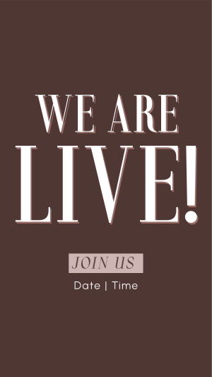 Minimalist Live Announcement Facebook story Image Preview