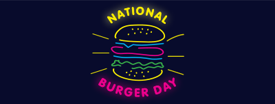 Neon Burger Facebook cover Image Preview