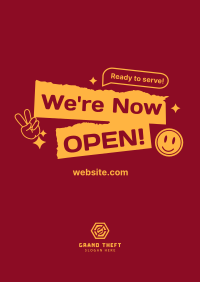 We're Open Stickers Poster Image Preview