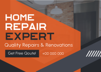 Home Repair Expert Postcard Design