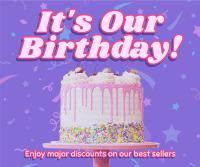 It's Our Birthday Doodles Facebook Post Design