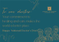 Medical Doctors Lineart Postcard Design
