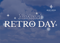 National Retro Day Clouds Postcard Image Preview