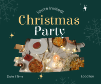Snowy Christmas Party Facebook Post Design