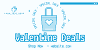 Pixel Shop Valentine Twitter Post Design