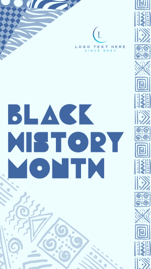 Patterned Black History Facebook story Image Preview