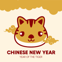 Cute Tiger Sticker Instagram Post Design