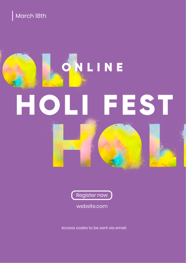 Holi Fest Flyer Design Image Preview